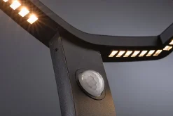 Borne lumineuse LED Alara Détecteur de mouvement crépusculaire (IR) IP44 carré 665mm 3000K 10W 450lm 230V Anthracite Métal