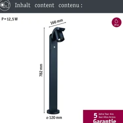 Borne lumineuse LED Cuff Détecteur de mouvement crépusculaire (IR) IP44 782mm 3000K 10W 700lm 230V 70 Anthracite Aluminium