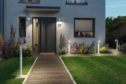 Borne lumineuse LED Cuff Détecteur de mouvement crépusculaire (IR) IP44 782mm 3000K 10W 700lm 230V 70 Blanc Aluminium