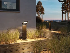 Borne lumineuse LED Juntea Détecteur de mouvement crépusculaire (IR) IP44 585mm 3000K 11W 900lm 230V Anthracite Aluminium