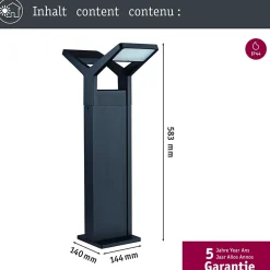 Borne lumineuse LED Juntea IP44 585mm 3000K 2x12,5W 2x800lm 230V Anthracite Aluminium