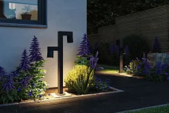 Borne lumineuse LED Kimu IP44 cylindrique 822mm 3000K 2x8W 2x500lm 230V 70 Anthracite Aluminium