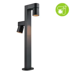 Borne lumineuse LED Kimu favorable aux insectes IP44 cylindrique 822mm 2200K 2x7,8W 2x500lm 230V 70 Anthracite Aluminium