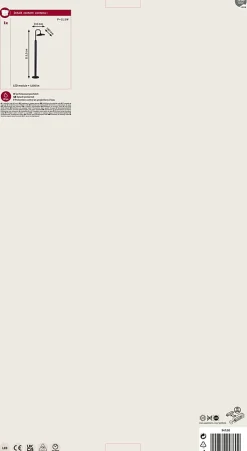 Borne lumineuse LED Nostro résistant à l'eau de mer IP44 rond 1135mm 3000K 10W 900lm 230V Anthracite Aluminium