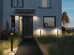 Borne lumineuse LED Sienna Détecteur de mouvement crépusculaire (HF) résistant à l'eau de mer IP44 780mm 3000K 9W 400lm 230V Anthr