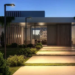 Borne solaire aluminium LED blanc chaud LINK sans pied