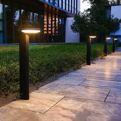 Borne Solaire LED Extérieure 80 cm 28 W 350 Lumens Détecteur Crépusculaire