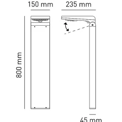 Borne Solaire LED Jardin 80 cm 300 Lumens Détecteur de Mouvement et Capteur Crépusculaire