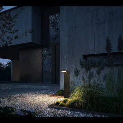 Borne Solaire LED Jardin 80 cm 300 Lumens Détecteur de Mouvement et Capteur Crépusculaire