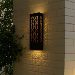 Borne/Applique Solaire Carrée 38CM - Éclairage Jardin Allée Terrasse - Motif Lumineux Projeté - Groupe DDC
