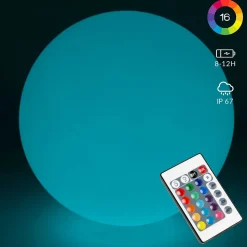 Boule LED rechargeable multicolore 50cm Oviala
