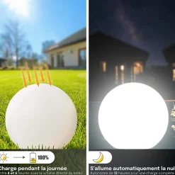 Boule Solaire Multicolore D40CM pour Jardin ou Piscine - 16 Couleurs - Groupe DDC