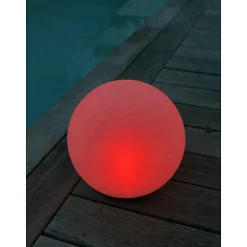 Boule solaire étanche 30cm, lumière blanche ou multicolore. 3 usages : flottante, posée, plantée