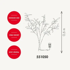 Branches lumineuses d'olivier à piles - Chromex