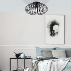 BREMEN Plafonnier noir E27 40 W métal ampoule non incluse