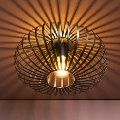 BREMEN Plafonnier noir E27 40 W métal ampoule non incluse