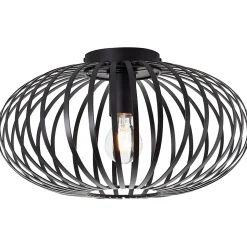 BREMEN Plafonnier noir E27 40 W métal ampoule non incluse