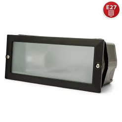 BRICK: Spot à encastrer extérieur E27 en fonte d'aluminium. Noir