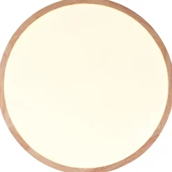BRODSKY Plafonnier bois clair/blanc LED intégrée 24W métal/bois ampoule incluse