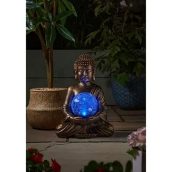 Buddha et Globe - 35 x 26 x 23 cm - 10 LED blanc