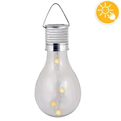 BULB LIGHT: lampe solaire 4 mini LED. Forme ampoule