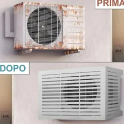 Cache climatiseur pour climatiseur LINEAR M Blanc en aluminium L86xP44xH68 cm