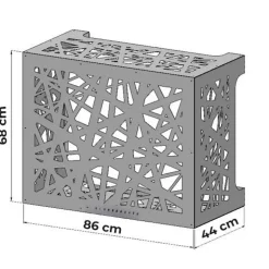 Cache climatiseur pour climatiseur ARTIST Marron bronze Aluminium Corten L86xP44xH68 cm