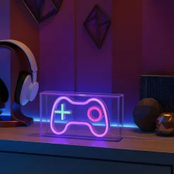 Cadre néon gamer console multicolore 23x13cm