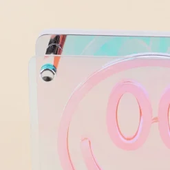 Cadre néon smile multicolore 15x15cm