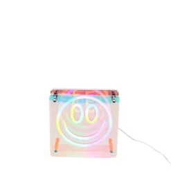 Cadre néon smile multicolore 15x15cm