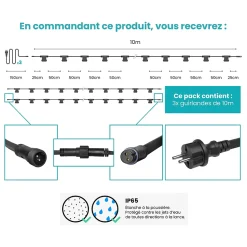 Câble Guirlande Guinguette 30M 60 Douilles