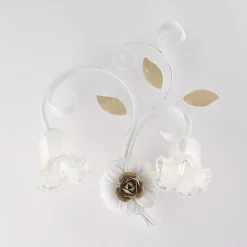 Cesto Applique en fer laqué blanc shabby 2 lumières .42 P.20 BL274-AP2-BCO