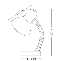 CHARLESTON: Lampe de bureau avec culot E27, blanc
