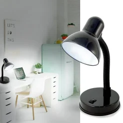 CHARLESTON: Lampe de bureau avec culot E27, noir