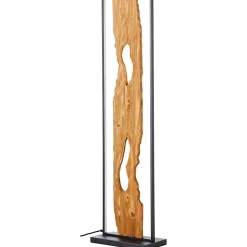 CHAUMONT Lampadaire LED noir/bois LED intégrée 20W - 2300lm / 3000K - aluminium/métal/bois - ampoule incluse