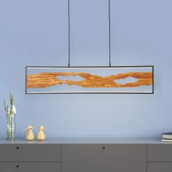 CHAUMONT Suspension noir/bois, aluminium/métal/bois LED intégrée 20W ampoule incluse