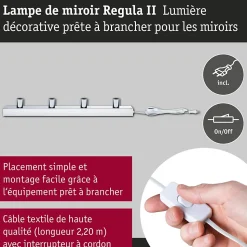 Éclairage de miroir Regula II E14 230V max. 4x40W gradable Chrome