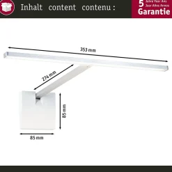 Éclairage de tableau LED Xana 2700K 420lm 24V 5,5W gradable Alu brossé