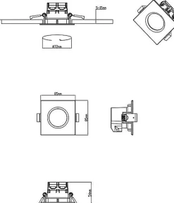 Éclairage encastré 3 x LED SMD, 5,5W, 3000K, 345lm - Acier Brossé - TRIO - Zagros
