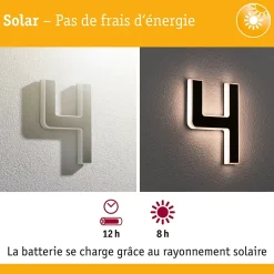 Éclairage Solaire Paulmann pour Numéro de Maison en Noir et Blanc Chaud - 0,20 W