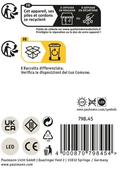 Éclairage Solaire Paulmann pour Numéro de Maison en Noir et Blanc Chaud - 0,20 W