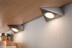 Éclairage sous-meubles LED 3x2,8W 140x110mm 3x170lm 230/12V carré Acier brossé