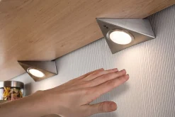 Éclairage sous-meubles LED 3x2,8W 140x110mm 3x170lm 230/12V carré Acier brossé