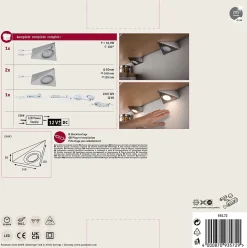 Éclairage sous-meubles LED 3x2,8W 140x110mm 3x170lm 230/12V carré Acier brossé