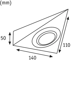 Éclairage sous-meubles LED 3x2,8W 140x110mm 3x170lm 230/12V carré Acier brossé