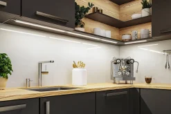 Éclairage sous-meubles LED Inline Kit de démarrage 3000K gradable 2x4W 350x26mm 2x350lm 230/24V Blanc dépoli