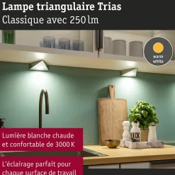 Éclairage sous-meubles LED Trias Détecteur de proximité Kit de 3 3x2,7W 135x132mm 3x185lm 230/12V Acier brossé