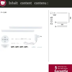 Éclairage sous-meubles LED Barreo 2x3,3W 300x22mm 2x300lm 230/24V Blanc