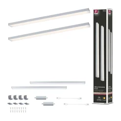 Éclairage sous-meubles LED Inline Kit d'extension 3000K gradable 2x4W 350x26mm 2x350lm 24V Chrome mat