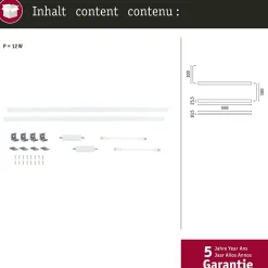 Éclairage sous-meubles LED Inline Kit d'extension Tunable White 2x6W 550x26mm 2x500lm 24V Blanc dépoli